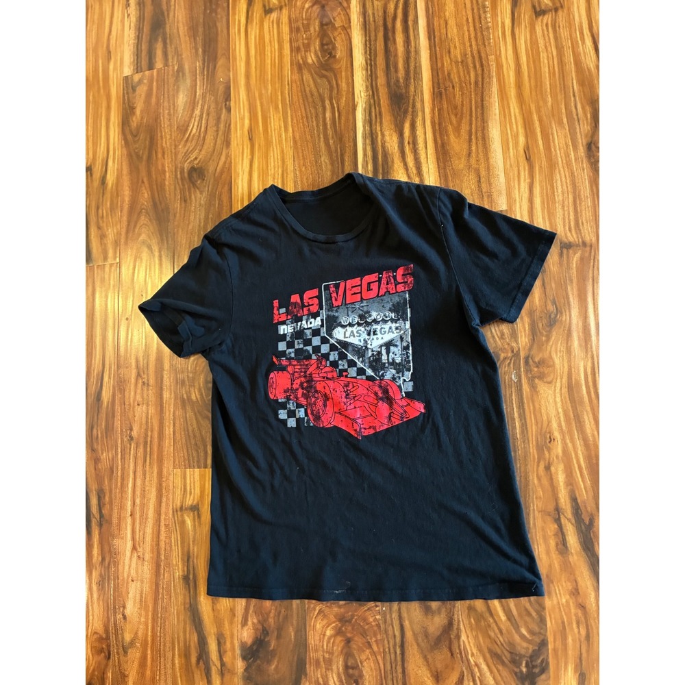 Las Vegas Nevada‎ F1 Racing Graphic T-Shirt Black Short Sleeve Mens L